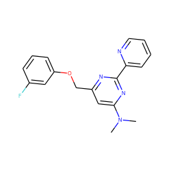 CN(C)c1cc(COc2cccc(F)c2)nc(-c2ccccn2)n1 ZINC000653798086