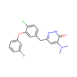 CN(C)c1cc(Cc2ccc(Cl)c(Oc3cccc(Br)c3)c2)n[nH]c1=O ZINC000040918944