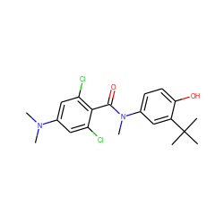 CN(C)c1cc(Cl)c(C(=O)N(C)c2ccc(O)c(C(C)(C)C)c2)c(Cl)c1 ZINC000473113234