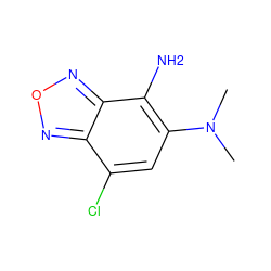 CN(C)c1cc(Cl)c2nonc2c1N ZINC000002442243