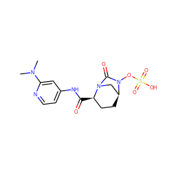 CN(C)c1cc(NC(=O)[C@@H]2CC[C@H]3CN2C(=O)N3OS(=O)(=O)O)ccn1 ZINC000096168690