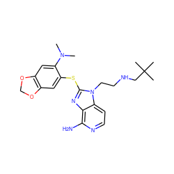 CN(C)c1cc2c(cc1Sc1nc3c(N)nccc3n1CCNCC(C)(C)C)OCO2 ZINC000072315658