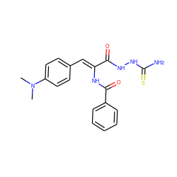 CN(C)c1ccc(/C=C(\NC(=O)c2ccccc2)C(=O)NNC(N)=S)cc1 ZINC000005569587