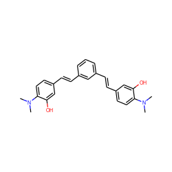 CN(C)c1ccc(/C=C/c2cccc(/C=C/c3ccc(N(C)C)c(O)c3)c2)cc1O ZINC000028949019