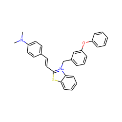 CN(C)c1ccc(/C=C/c2sc3ccccc3[n+]2Cc2cccc(Oc3ccccc3)c2)cc1 ZINC000084564622