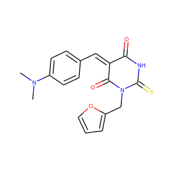 CN(C)c1ccc(/C=C2/C(=O)NC(=S)N(Cc3ccco3)C2=O)cc1 ZINC000016265470