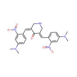 CN(C)c1ccc(/C=C2/CNC/C(=C\c3ccc(N(C)C)cc3[N+](=O)[O-])C2=O)c([N+](=O)[O-])c1 ZINC000169352058