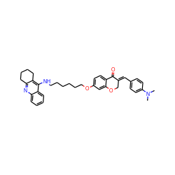 CN(C)c1ccc(/C=C2\COc3cc(OCCCCCCNc4c5c(nc6ccccc46)CCCC5)ccc3C2=O)cc1 ZINC000103248555