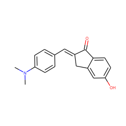 CN(C)c1ccc(/C=C2\Cc3cc(O)ccc3C2=O)cc1 ZINC000199503760