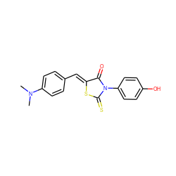 CN(C)c1ccc(/C=C2\SC(=S)N(c3ccc(O)cc3)C2=O)cc1 ZINC000012524354