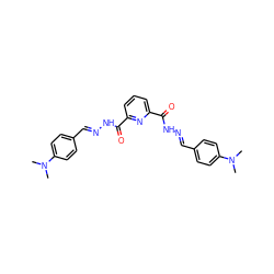 CN(C)c1ccc(/C=N/NC(=O)c2cccc(C(=O)N/N=C/c3ccc(N(C)C)cc3)n2)cc1 ZINC000000849513