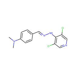 CN(C)c1ccc(/C=N/Nc2c(Cl)cncc2Cl)cc1 ZINC000004348004