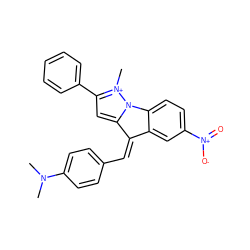 CN(C)c1ccc(/C=c2/c3cc([N+](=O)[O-])ccc3n3c2cc(-c2ccccc2)[n+]3C)cc1 ZINC000005597201