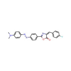 CN(C)c1ccc(/N=N/c2ccc(C3=N/C(=C/c4ccc(F)cc4)C(=O)O3)cc2)cc1 ZINC000095602128