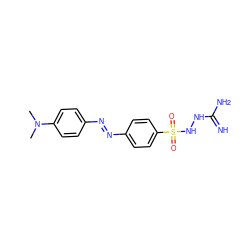 CN(C)c1ccc(/N=N/c2ccc(S(=O)(=O)NNC(=N)N)cc2)cc1 ZINC000018046173