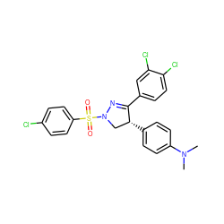 CN(C)c1ccc([C@@H]2CN(S(=O)(=O)c3ccc(Cl)cc3)N=C2c2ccc(Cl)c(Cl)c2)cc1 ZINC000028466178