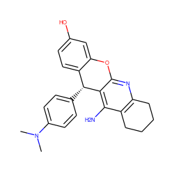 CN(C)c1ccc([C@@H]2c3ccc(O)cc3Oc3nc4c(c(N)c32)CCCC4)cc1 ZINC000103268652