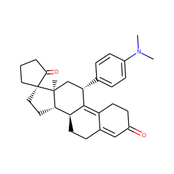 CN(C)c1ccc([C@H]2C[C@@]3(C)[C@@H](CC[C@@]34CCCC4=O)[C@@H]3CCC4=CC(=O)CCC4=C32)cc1 ZINC000029061181