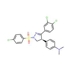 CN(C)c1ccc([C@H]2CN(S(=O)(=O)c3ccc(Cl)cc3)N=C2c2ccc(Cl)c(Cl)c2)cc1 ZINC000028467864