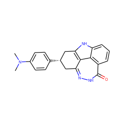 CN(C)c1ccc([C@H]2Cc3n[nH]c(=O)c4cccc5[nH]c(c3c54)C2)cc1 ZINC001772645286