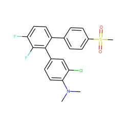 CN(C)c1ccc(-c2c(-c3ccc(S(C)(=O)=O)cc3)ccc(F)c2F)cc1Cl ZINC000028385681