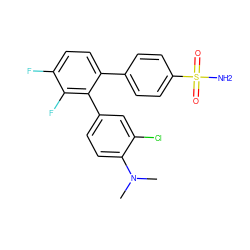 CN(C)c1ccc(-c2c(-c3ccc(S(N)(=O)=O)cc3)ccc(F)c2F)cc1Cl ZINC000028381460