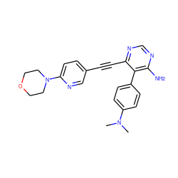 CN(C)c1ccc(-c2c(N)ncnc2C#Cc2ccc(N3CCOCC3)nc2)cc1 ZINC000020149029