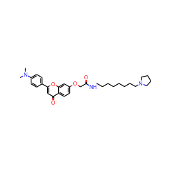 CN(C)c1ccc(-c2cc(=O)c3ccc(OCC(=O)NCCCCCCCCN4CCCC4)cc3o2)cc1 ZINC001772643672