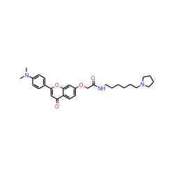 CN(C)c1ccc(-c2cc(=O)c3ccc(OCC(=O)NCCCCCCN4CCCC4)cc3o2)cc1 ZINC001772599148