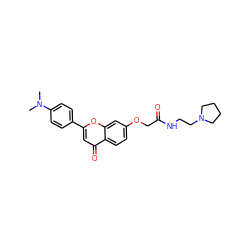 CN(C)c1ccc(-c2cc(=O)c3ccc(OCC(=O)NCCN4CCCC4)cc3o2)cc1 ZINC001772611154