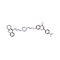 CN(C)c1ccc(-c2cc(=O)c3ccc(OCCCN4CCN(CCCNc5c6c(nc7ccccc57)CCCC6)CC4)cc3o2)cc1 ZINC000101703557