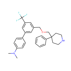 CN(C)c1ccc(-c2cc(COCC3(c4ccccc4)CCNCC3)cc(C(F)(F)F)c2)cc1 ZINC000473081244