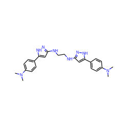 CN(C)c1ccc(-c2cc(NCCNc3cc(-c4ccc(N(C)C)cc4)[nH]n3)n[nH]2)cc1 ZINC000147097133