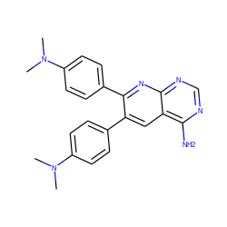 CN(C)c1ccc(-c2cc3c(N)ncnc3nc2-c2ccc(N(C)C)cc2)cc1 ZINC000028471083