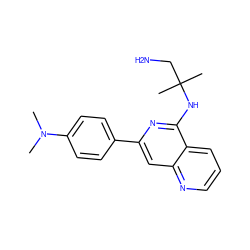 CN(C)c1ccc(-c2cc3ncccc3c(NC(C)(C)CN)n2)cc1 ZINC000040898612