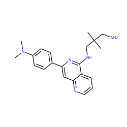 CN(C)c1ccc(-c2cc3ncccc3c(NCC(C)(C)CN)n2)cc1 ZINC000013489190