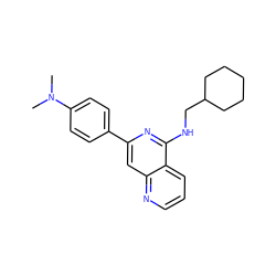 CN(C)c1ccc(-c2cc3ncccc3c(NCC3CCCCC3)n2)cc1 ZINC000013489191