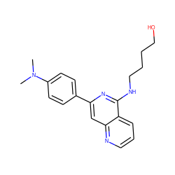 CN(C)c1ccc(-c2cc3ncccc3c(NCCCCO)n2)cc1 ZINC000013489182