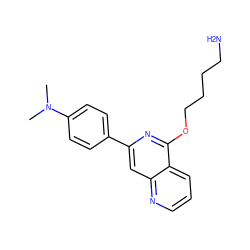 CN(C)c1ccc(-c2cc3ncccc3c(OCCCCN)n2)cc1 ZINC000013489181