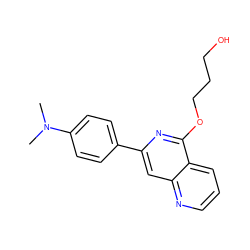 CN(C)c1ccc(-c2cc3ncccc3c(OCCCO)n2)cc1 ZINC000013489180