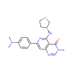 CN(C)c1ccc(-c2cc3ncn(C)c(=O)c3c(N[C@@H]3CCOC3)n2)cc1 ZINC000115626854