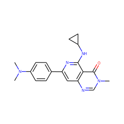 CN(C)c1ccc(-c2cc3ncn(C)c(=O)c3c(NC3CC3)n2)cc1 ZINC000115626740