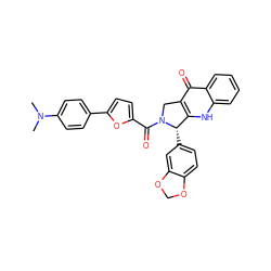 CN(C)c1ccc(-c2ccc(C(=O)N3Cc4c([nH]c5ccccc5c4=O)[C@@H]3c3ccc4c(c3)OCO4)o2)cc1 ZINC000013493110