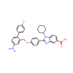 CN(C)c1ccc(-c2ccc(Cl)cc2)c(COc2ccc(-c3nc4cc(C(=O)O)ccc4n3C3CCCCC3)cc2)c1 ZINC000036350412