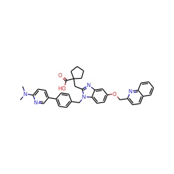 CN(C)c1ccc(-c2ccc(Cn3c(CC4(C(=O)O)CCCC4)nc4cc(OCc5ccc6ccccc6n5)ccc43)cc2)cn1 ZINC000226138159