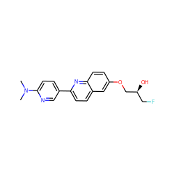 CN(C)c1ccc(-c2ccc3cc(OC[C@@H](O)CF)ccc3n2)cn1 ZINC000148900602