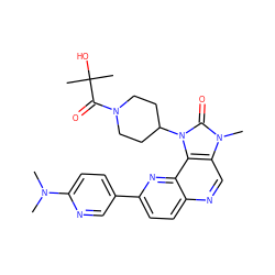 CN(C)c1ccc(-c2ccc3ncc4c(c3n2)n(C2CCN(C(=O)C(C)(C)O)CC2)c(=O)n4C)cn1 ZINC000118531982