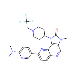 CN(C)c1ccc(-c2ccc3ncc4c(c3n2)n(C2CCN(CC(F)(F)F)CC2)c(=O)n4C)cn1 ZINC000118529281