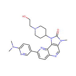 CN(C)c1ccc(-c2ccc3ncc4c(c3n2)n(C2CCN(CCO)CC2)c(=O)n4C)cn1 ZINC000118545140