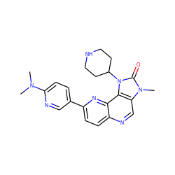 CN(C)c1ccc(-c2ccc3ncc4c(c3n2)n(C2CCNCC2)c(=O)n4C)cn1 ZINC000118541315